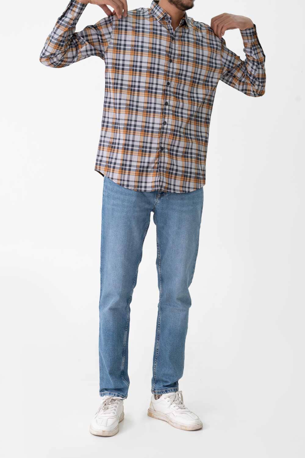 Scanners Elegant Men's Plaid Casual Shirt