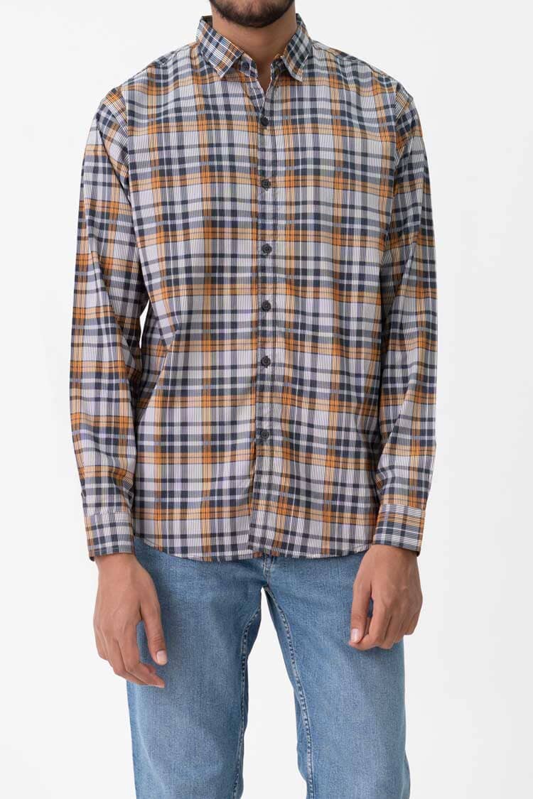 Scanners Elegant Men's Plaid Casual Shirt