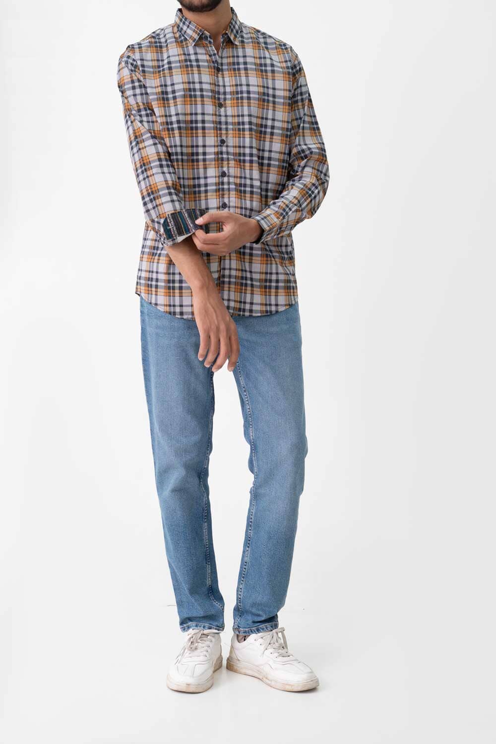 Scanners Elegant Men's Plaid Casual Shirt