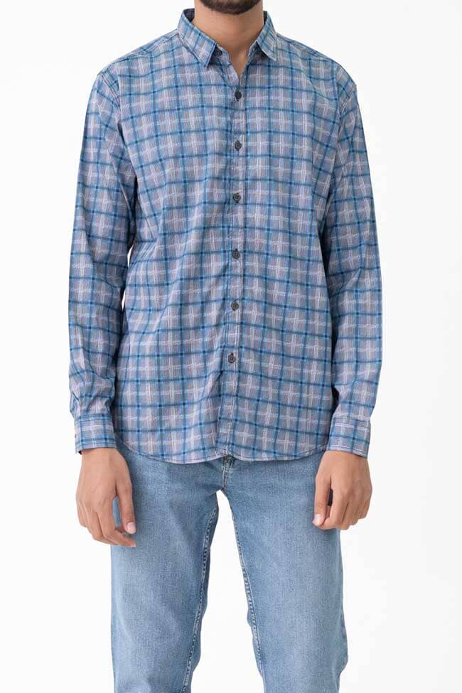 Scanners Elegant Men's Plaid Check Premium Casual Shirt