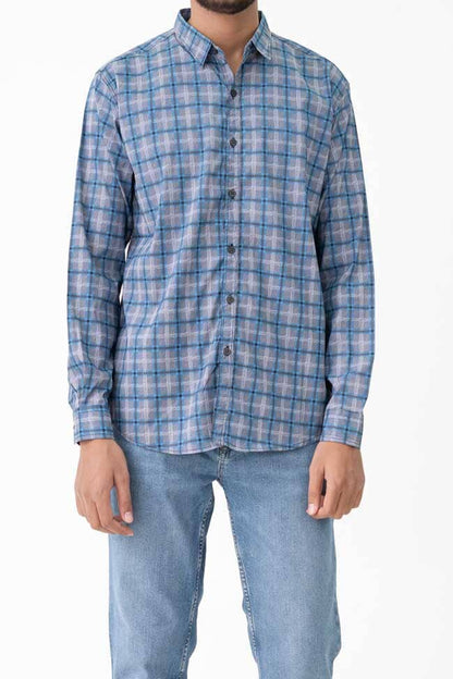 Scanners Elegant Men's Plaid Check Premium Casual Shirt