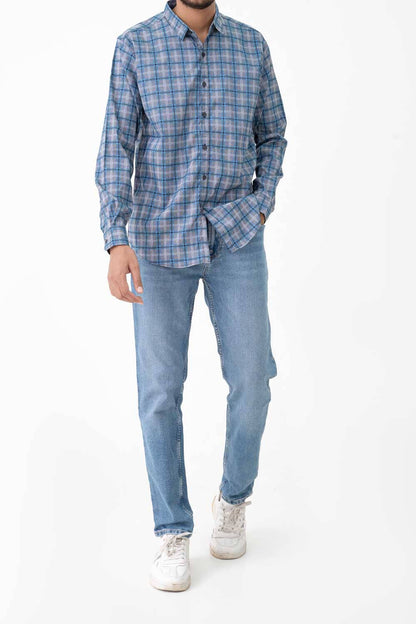 Scanners Elegant Men's Plaid Check Premium Casual Shirt