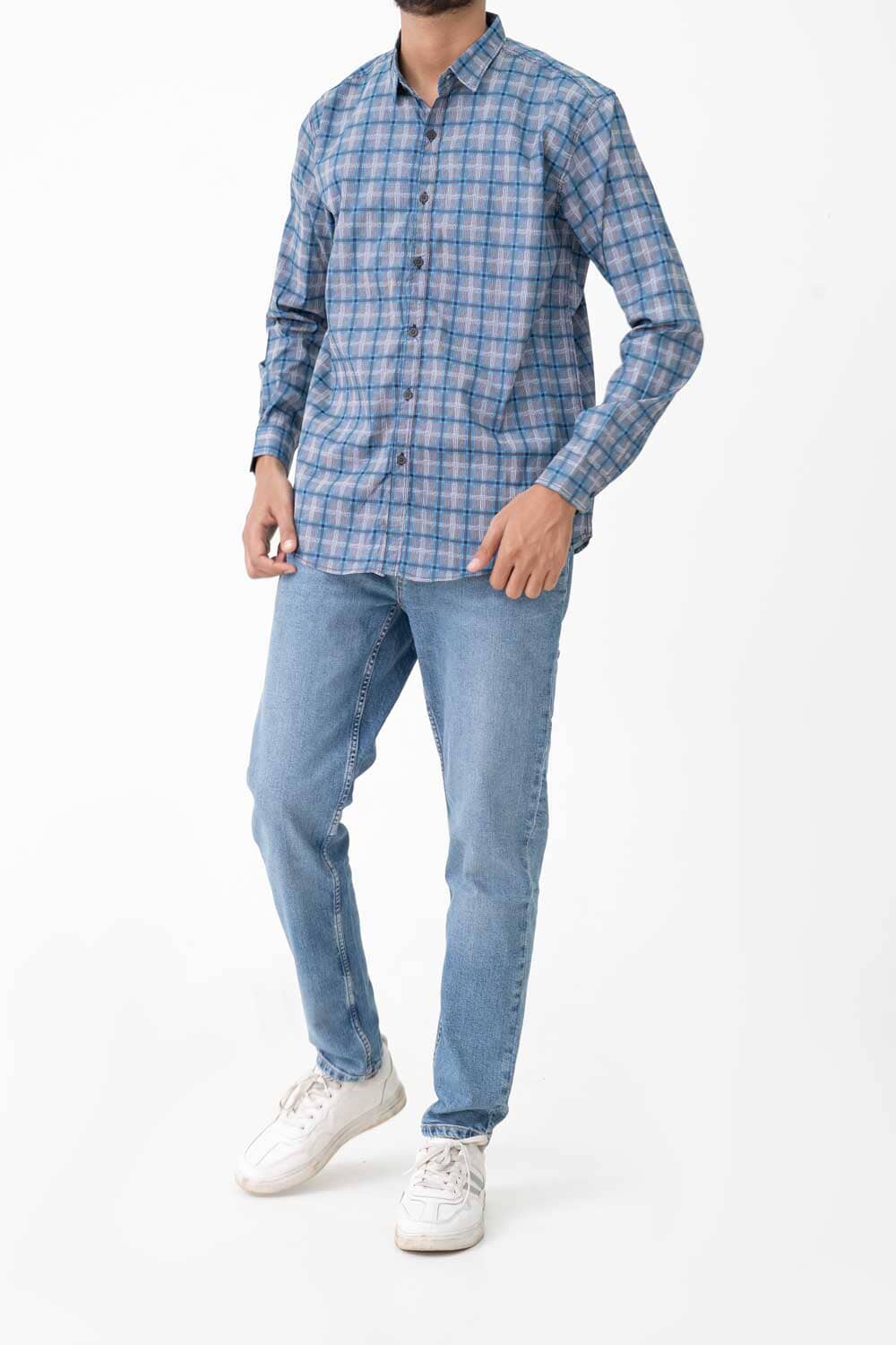 Scanners Elegant Men's Plaid Check Premium Casual Shirt