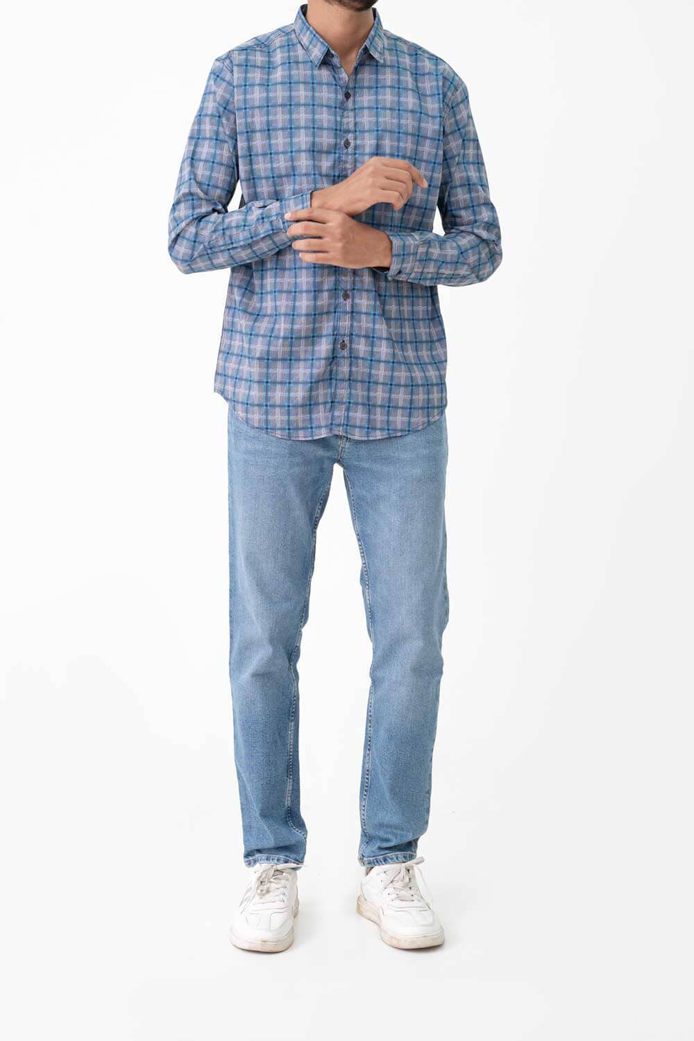 Scanners Elegant Men's Plaid Check Premium Casual Shirt