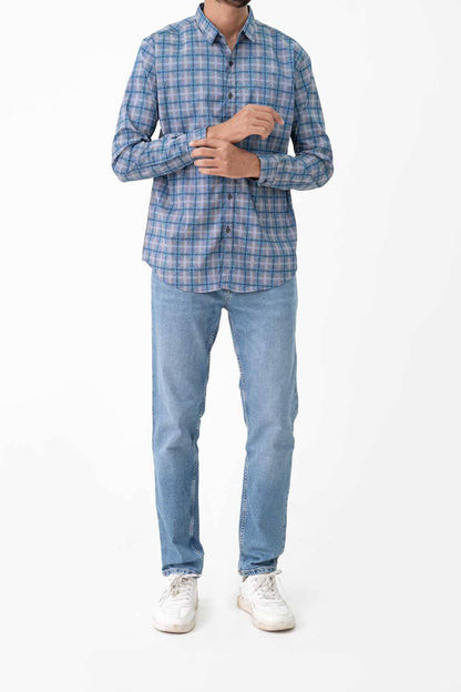 Scanners Elegant Men's Plaid Check Premium Casual Shirt