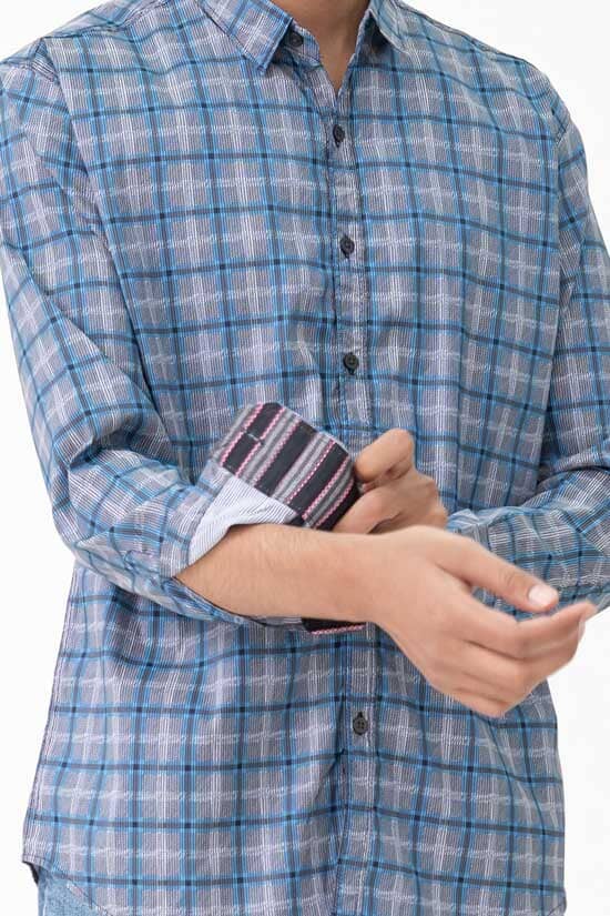 Scanners Elegant Men's Plaid Check Premium Casual Shirt