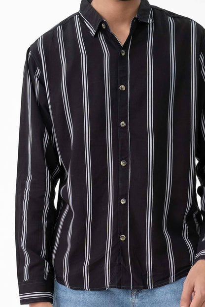Scanners Men's Vertical Striped Casual Shirt