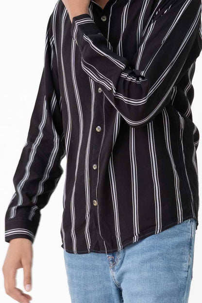 Scanners Men's Vertical Striped Casual Shirt