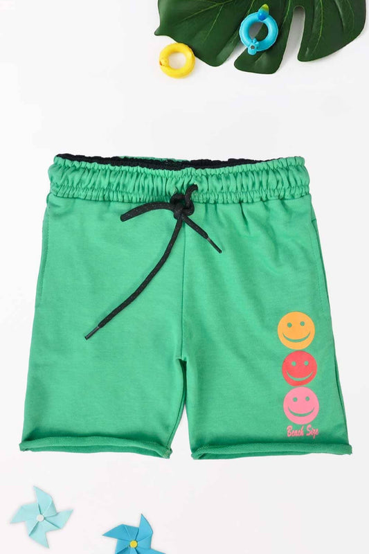 Minoti Kid's Smile Emoji Printed Terry Shorts Kid's Shorts SZK 