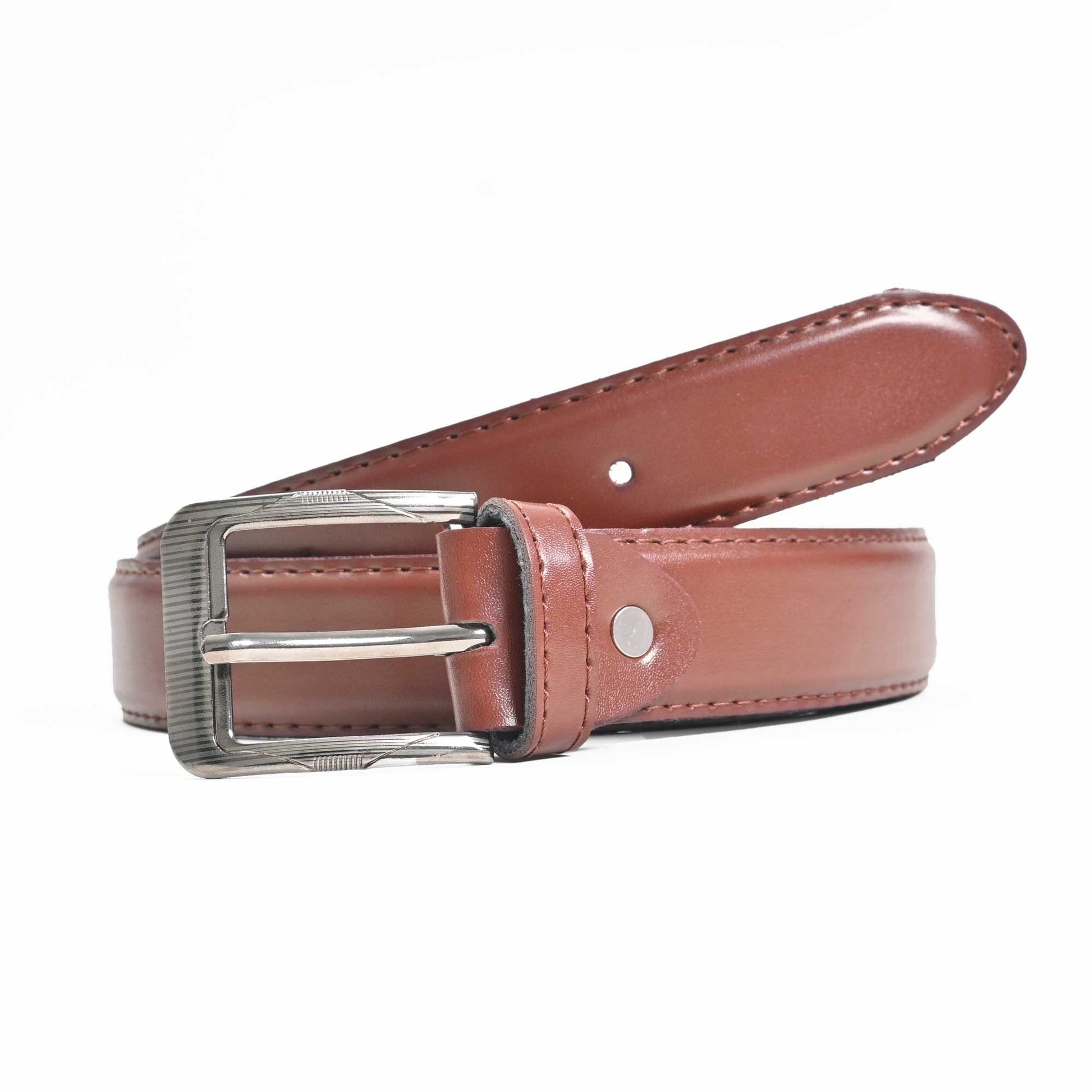 Men's Charleroi Elegant Buckle Design PU Leather Belt Men's Belt CPUS Brown 36-40 