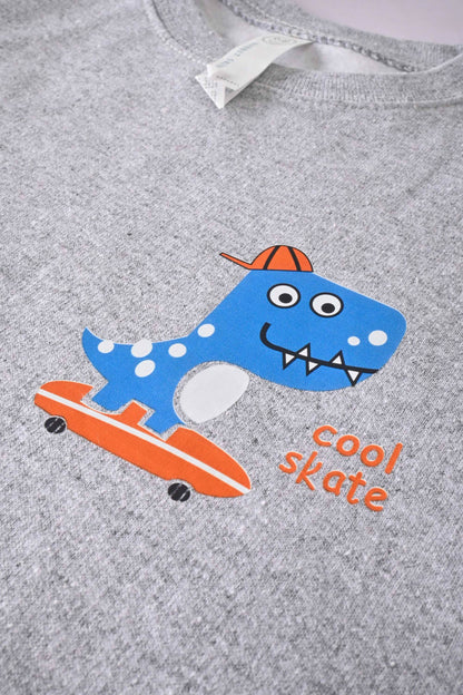 Rabbit Kid's Cool Skate Printed Fleece Sweat Shirt Kid's Sweat Shirt SNR 