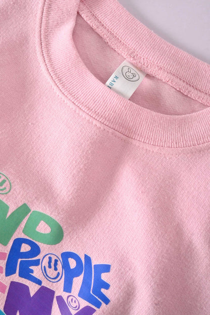 Rabbit Kid's Kind People Printed Fleece Sweat Shirt Kid's Sweat Shirt SNR 