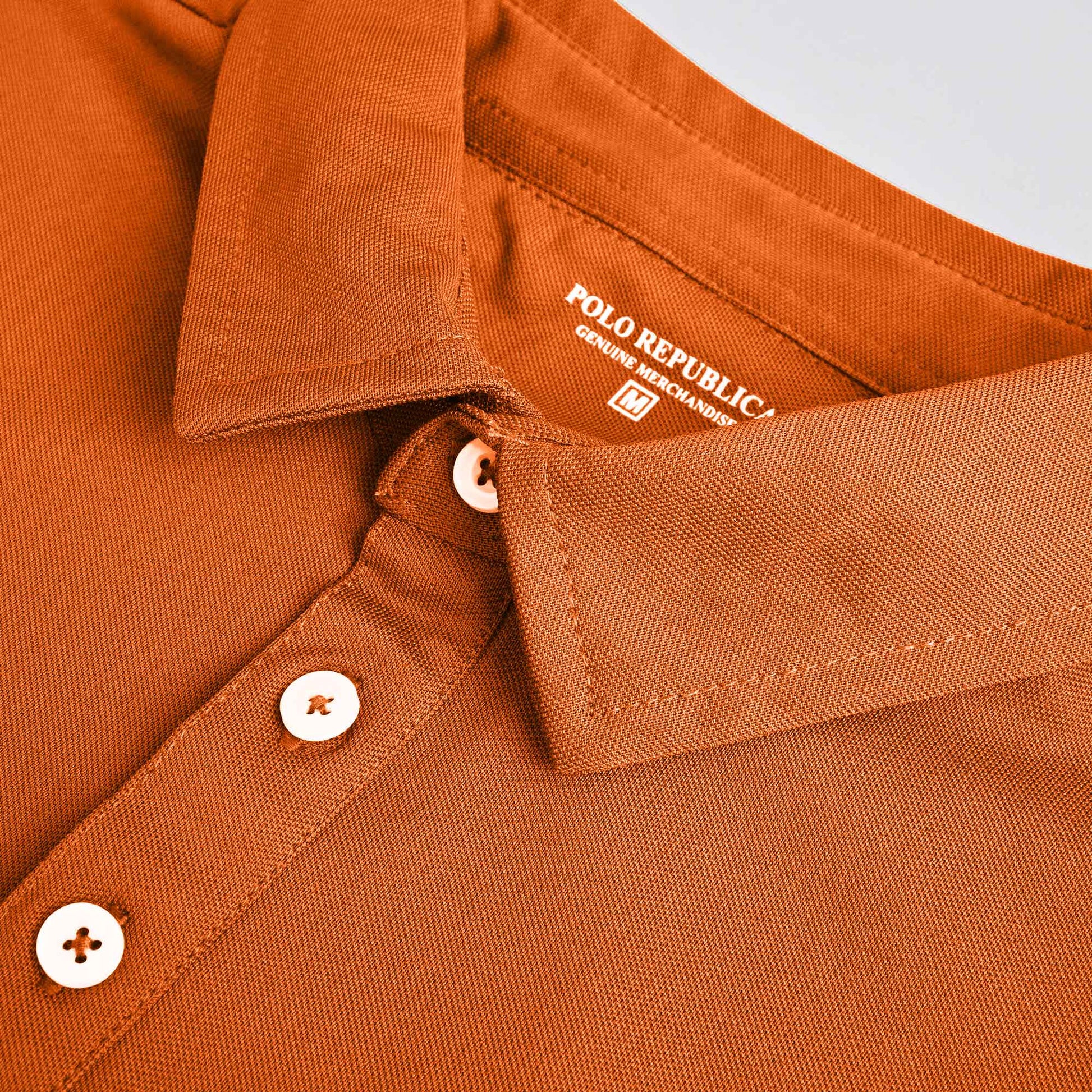Polo Republica Men's Essentials Tailored Collar Pocket Polo Shirt Orange