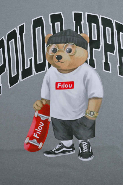 Polo Republica Men's Bear Printed Crew Neck Tee Shirt