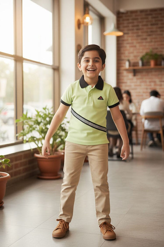 Styles Republic Boy's Reflective Striped Polo Shirt