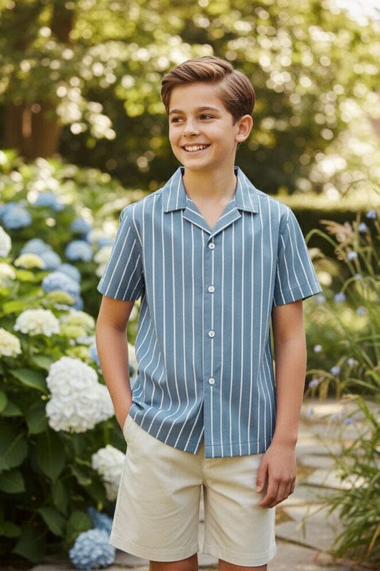 Styles Republic Boy's Striped Short Sleeve Casual Shirt