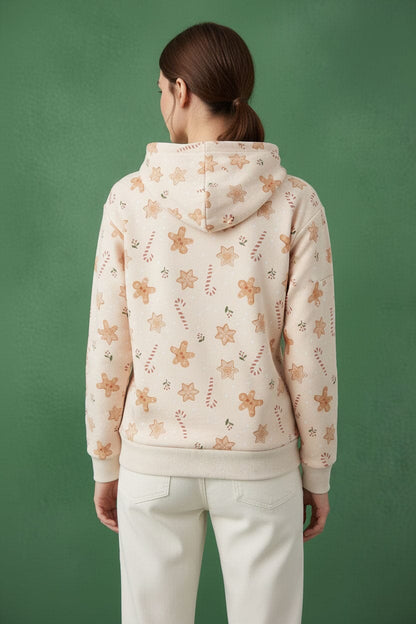 SNS Women's Printed Fleece Pullover Hoodie