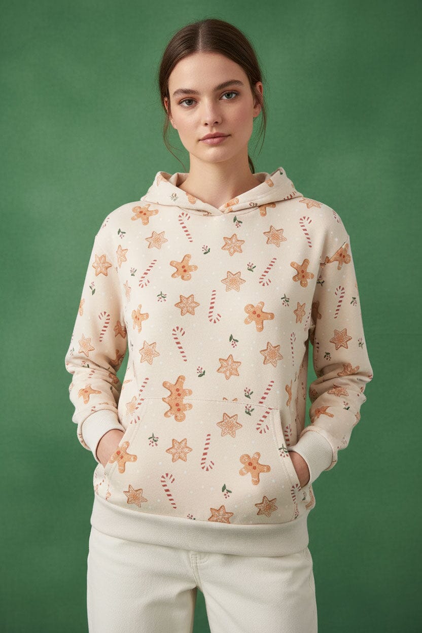 SNS Women's Printed Fleece Pullover Hoodie