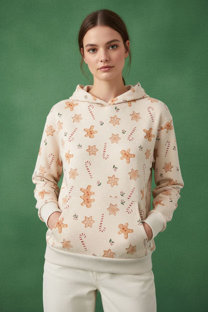 SNS Women's Printed Fleece Pullover Hoodie