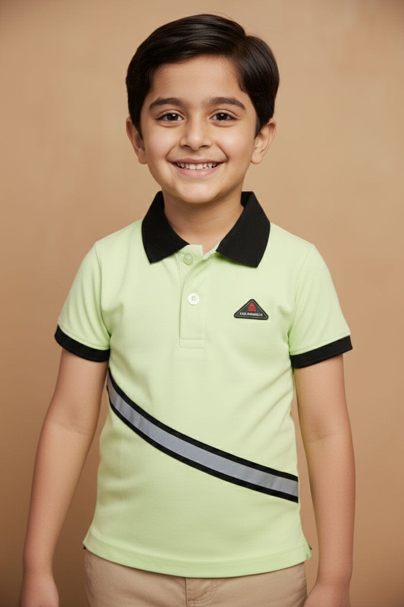 Styles Republic Boy's Reflective Striped Polo Shirt