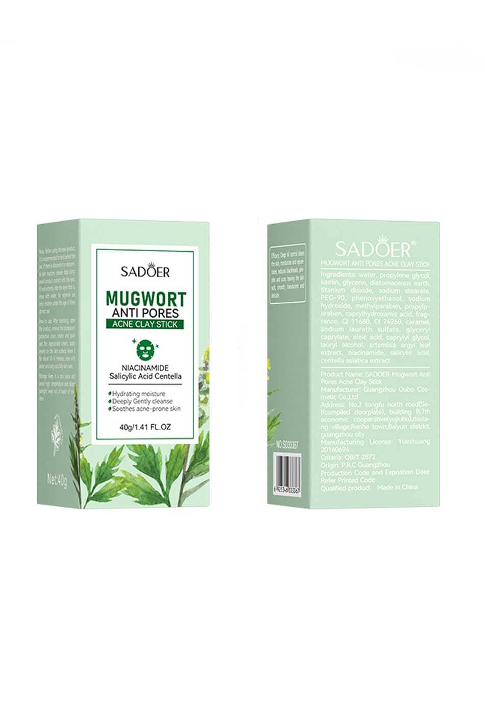 Sadoer Mugwort Anti Pores Acne Clay Stick - 40g