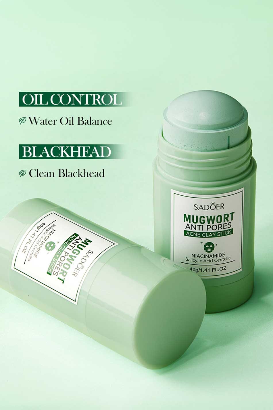 Sadoer Mugwort Anti Pores Acne Clay Stick - 40g