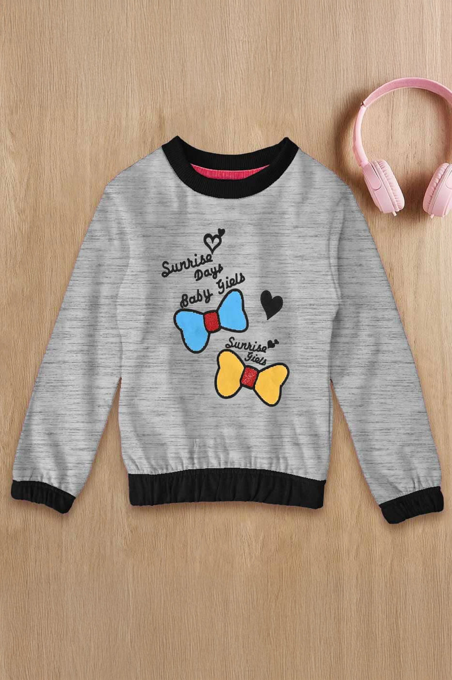 Lyallpur Girl's Sunrise Baby Girl Printed Sweat Shirt