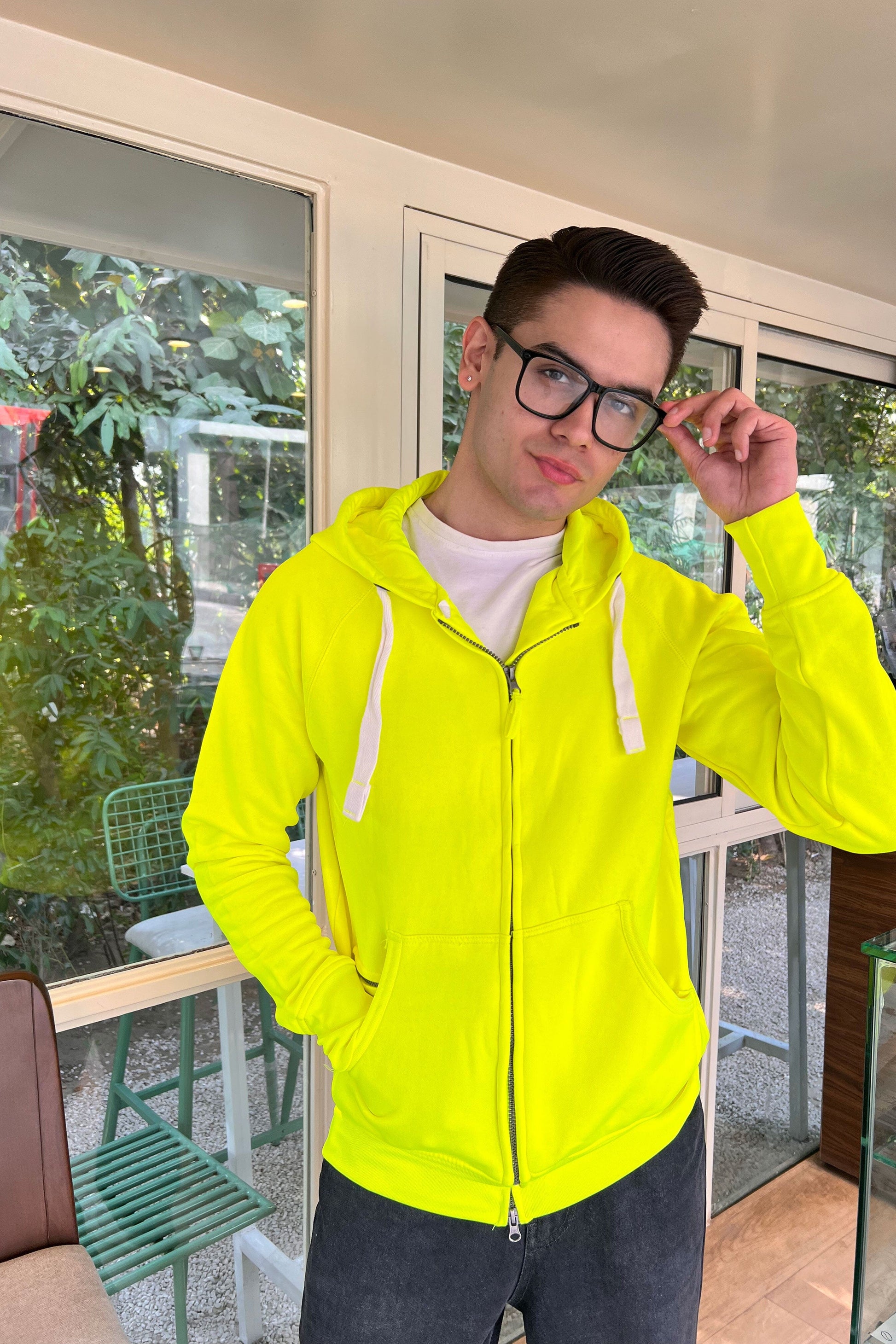 Payper Men's Double Zipper Raglan Sleeve Hoodie Men's Zipper Hoodie First Choice Garments Lime XS 