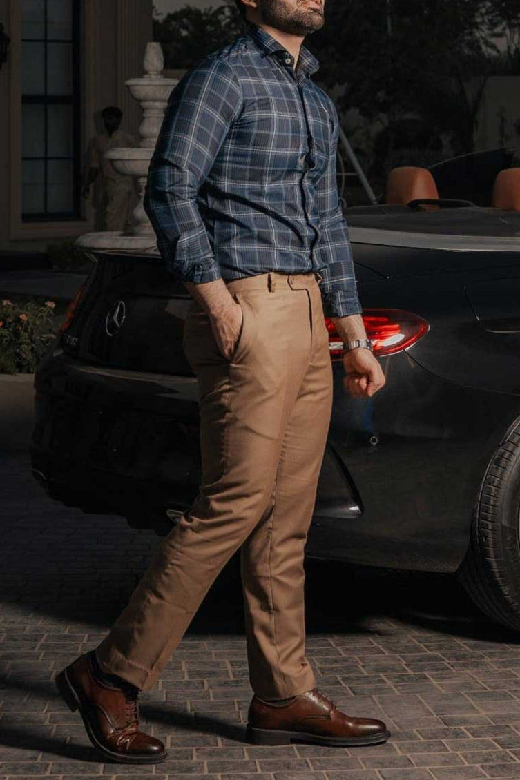 Espada Men's Checkered Casual Shirt