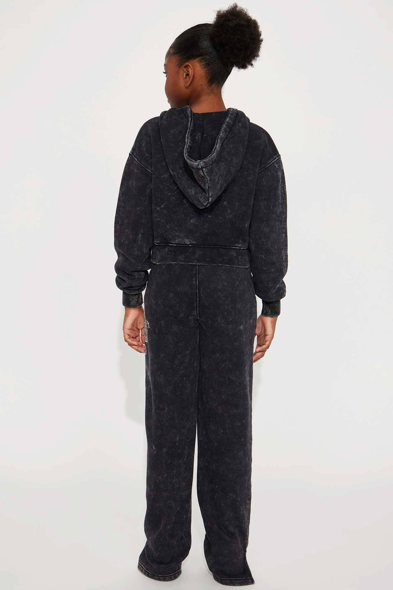 NK Girl's Acid Wash Dragon Zipper Hoodie