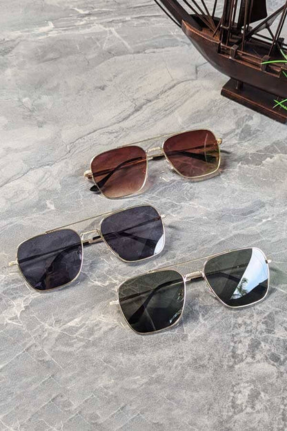 Unisex Double Bridge Aviator Sunglasses