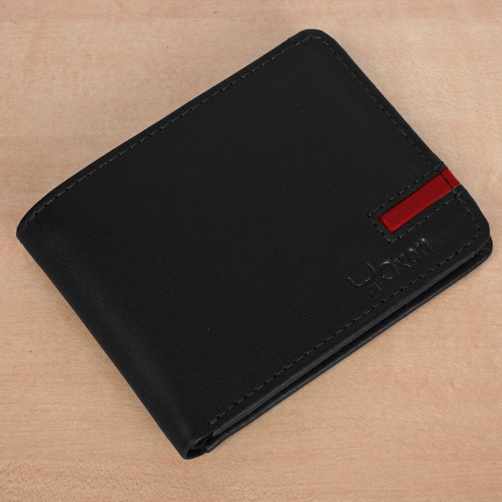 Oxenhide DF-1 Men's Genuine Leather Wallet Wallet Oxenhide Sale Basis Black 
