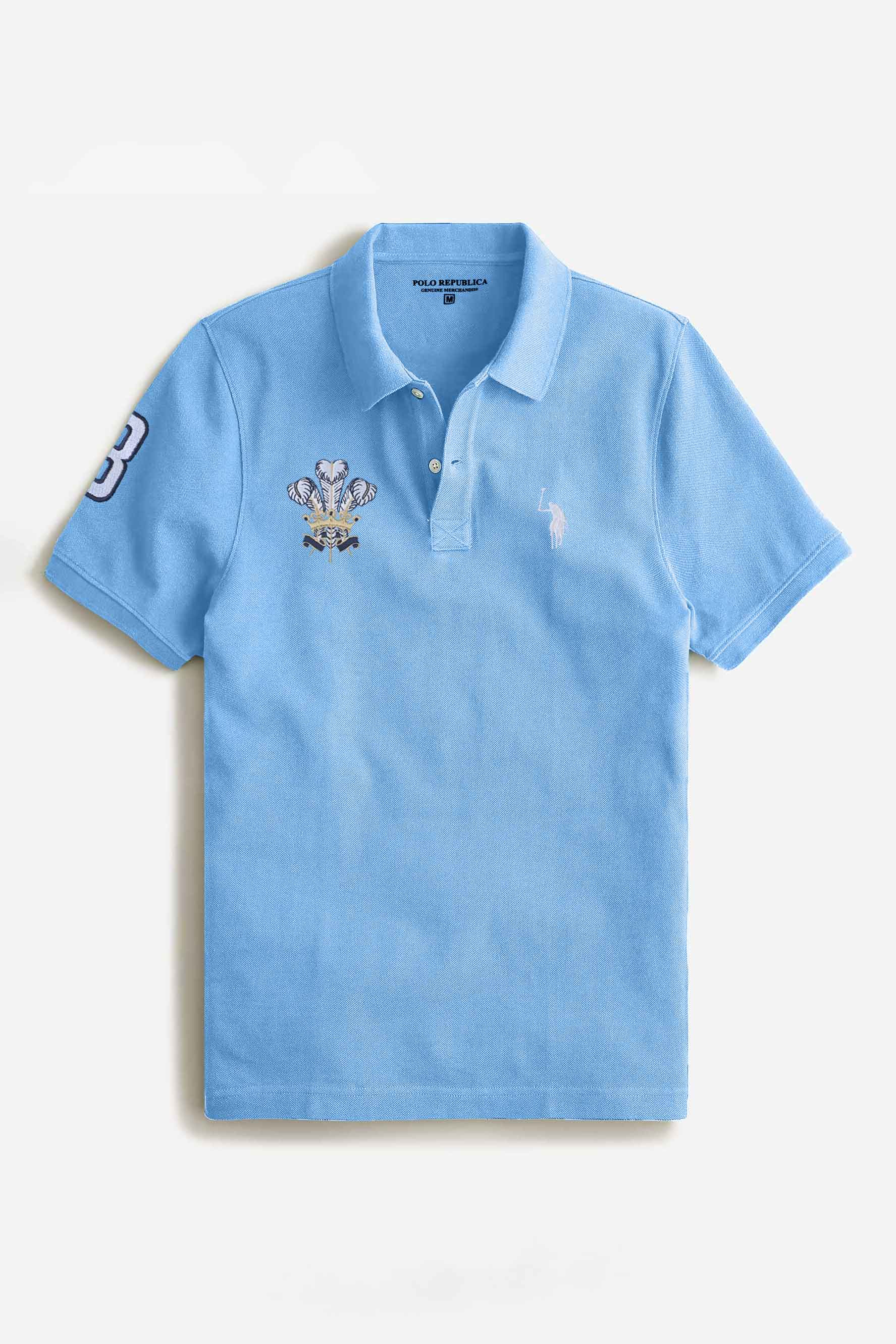Polo Republica Men's Pony & Three Feathers Embroidered Short Sleeve Polo Shirt Men's Polo Shirt Polo Republica 