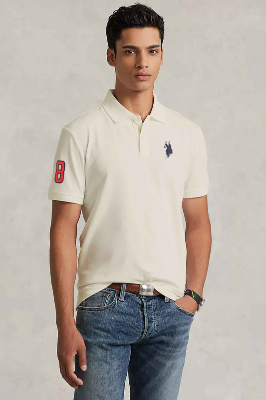 Polo Republica Men's Double Horse & 8 Embroidered Short Sleeve Polo Shirt
