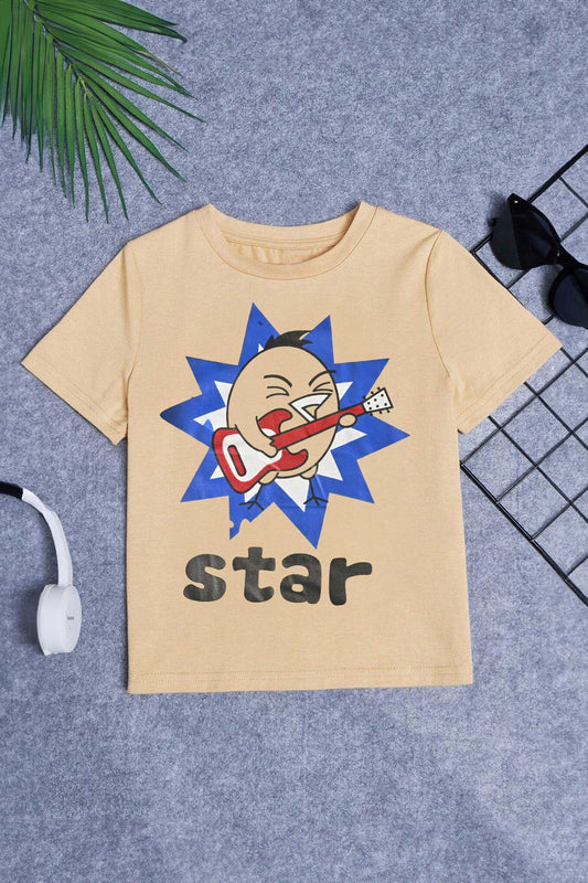 Kid's Molo Star Printed Short Sleeve Tee Shirt