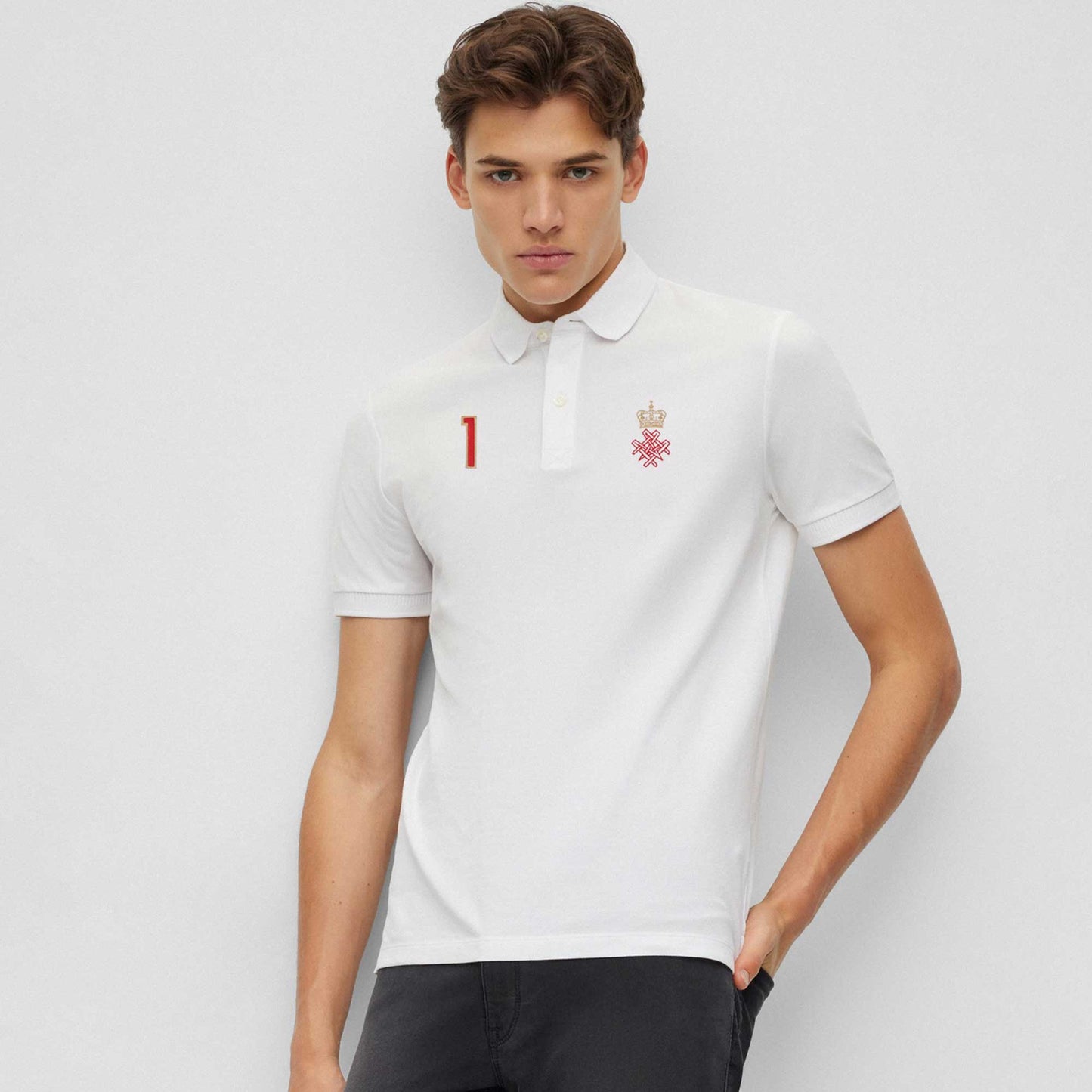 Polo Republica Men's Crown Emblem & 1 Embroidered Short Sleeve Polo Shirt