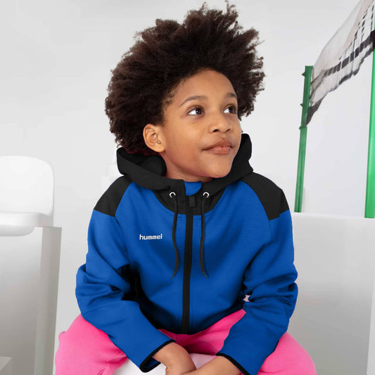 Hummel Boy's Contrast Shoulder Hooded Sports Jacket Boy's Jacket HAS Apparel Royal 4 Years 