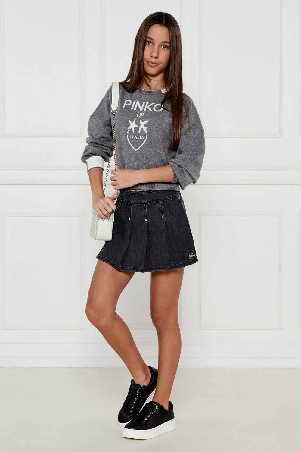 GS Girl's Denim Pleated Skort