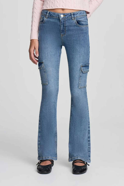 TN Girl's Flared Cargo Jeans