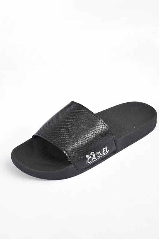 Black Camel Men's Henith Texture Design Printed Design Slides