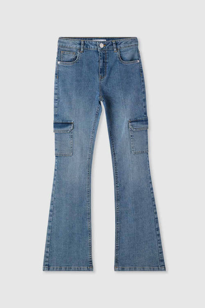 TN Girl's Flared Cargo Jeans