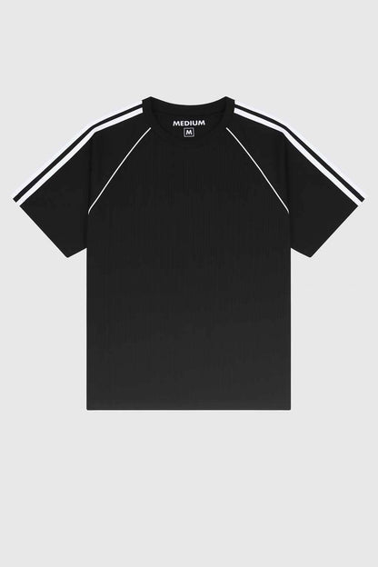 Men's Contrast Striped Raglan Sleeve Tee Shirt