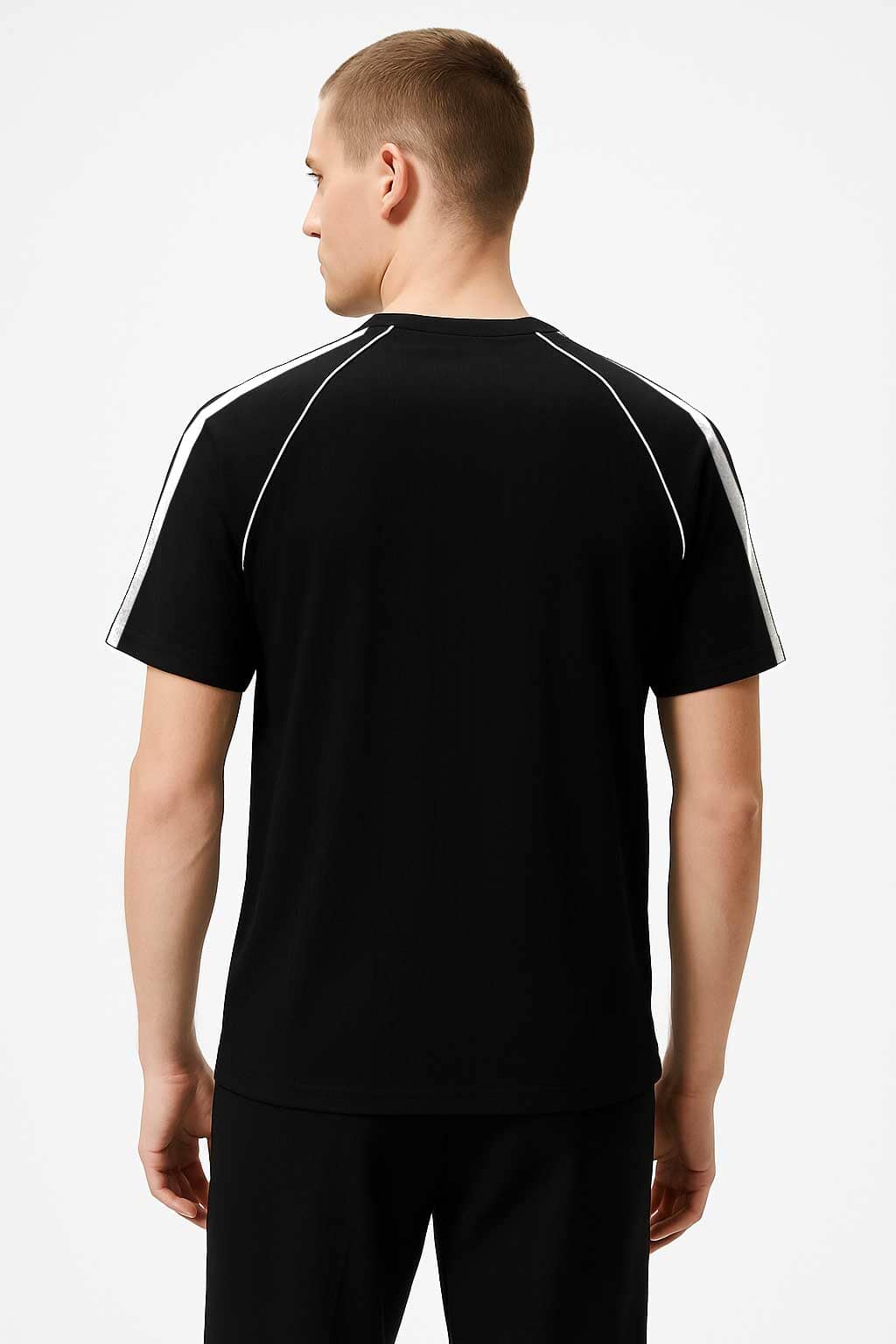 Men's Contrast Striped Raglan Sleeve Tee Shirt