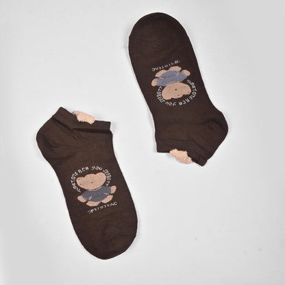 Fashion Women's Herstal Design Anklet Socks Socks SRL Chocolate D2 EUR 35-40