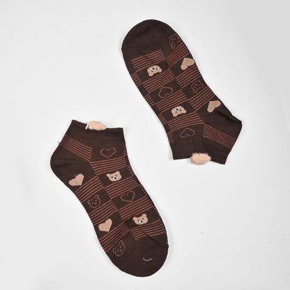 Fashion Women's Herstal Design Anklet Socks Socks SRL Chocolate D5 EUR 35-40