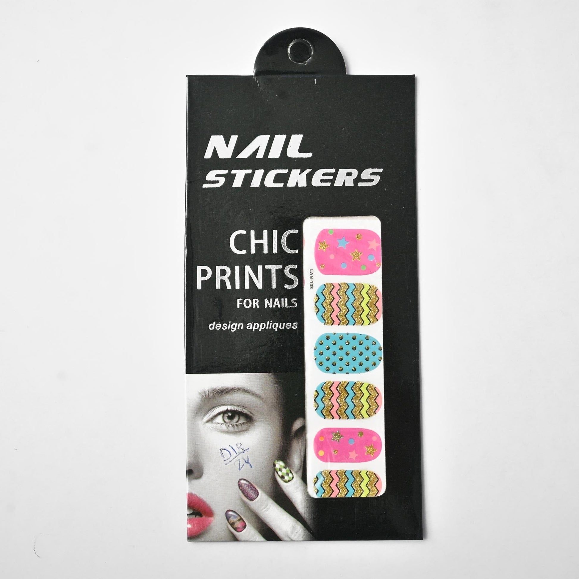 Chic Prints Women's Nail Stickers - Pack Of 12 Health & Beauty SRL D18 