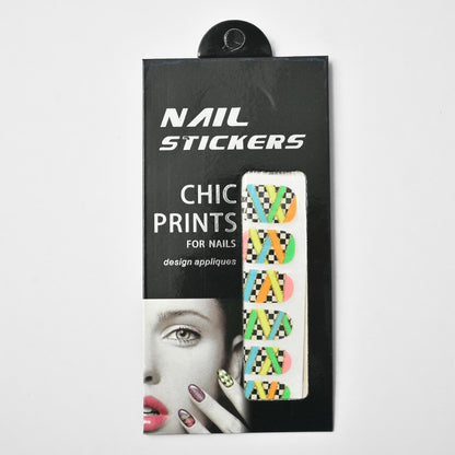 Chic Prints Women's Nail Stickers - Pack Of 12 Health & Beauty SRL D17 
