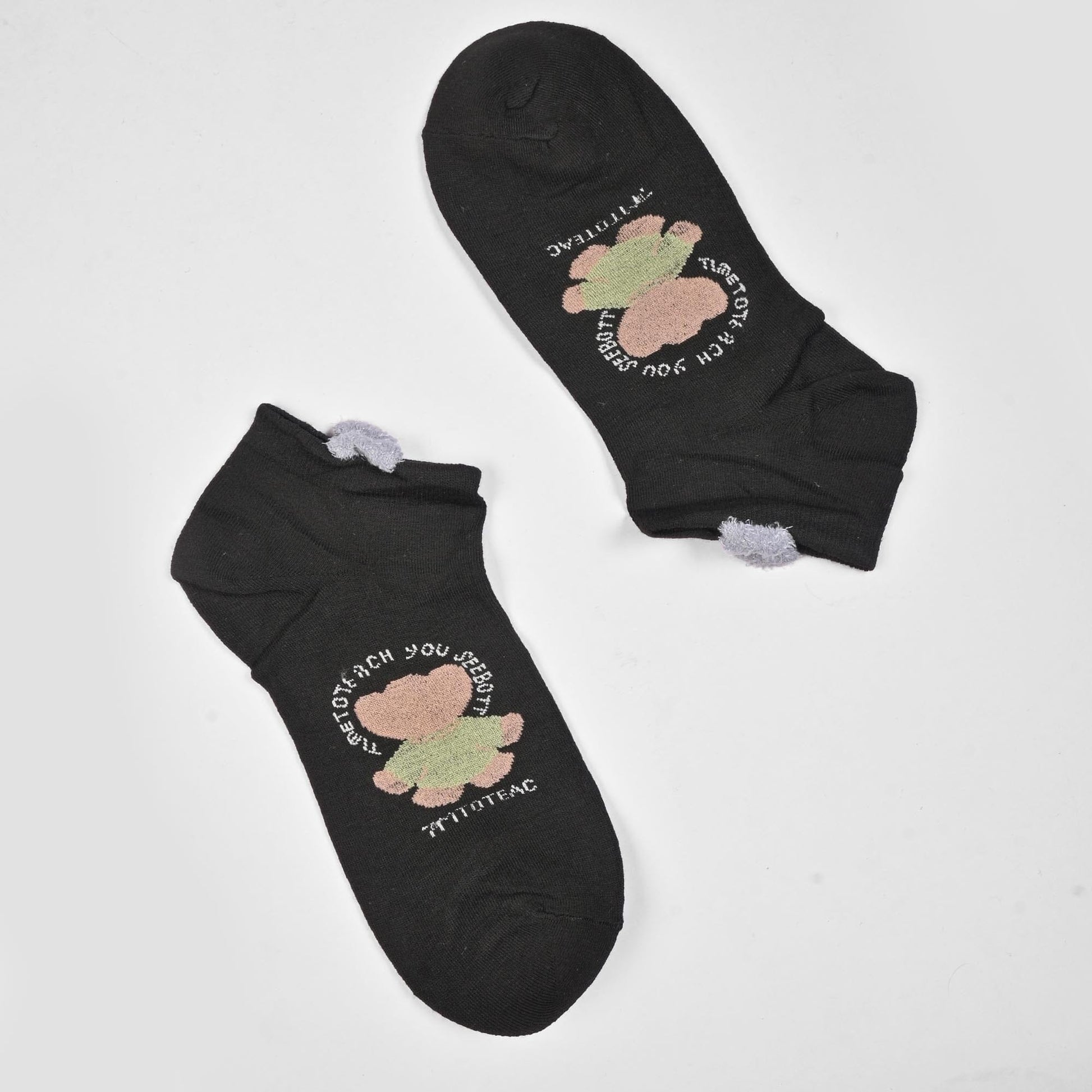 Fashion Women's Herstal Design Anklet Socks Socks SRL Black D2 EUR 35-40