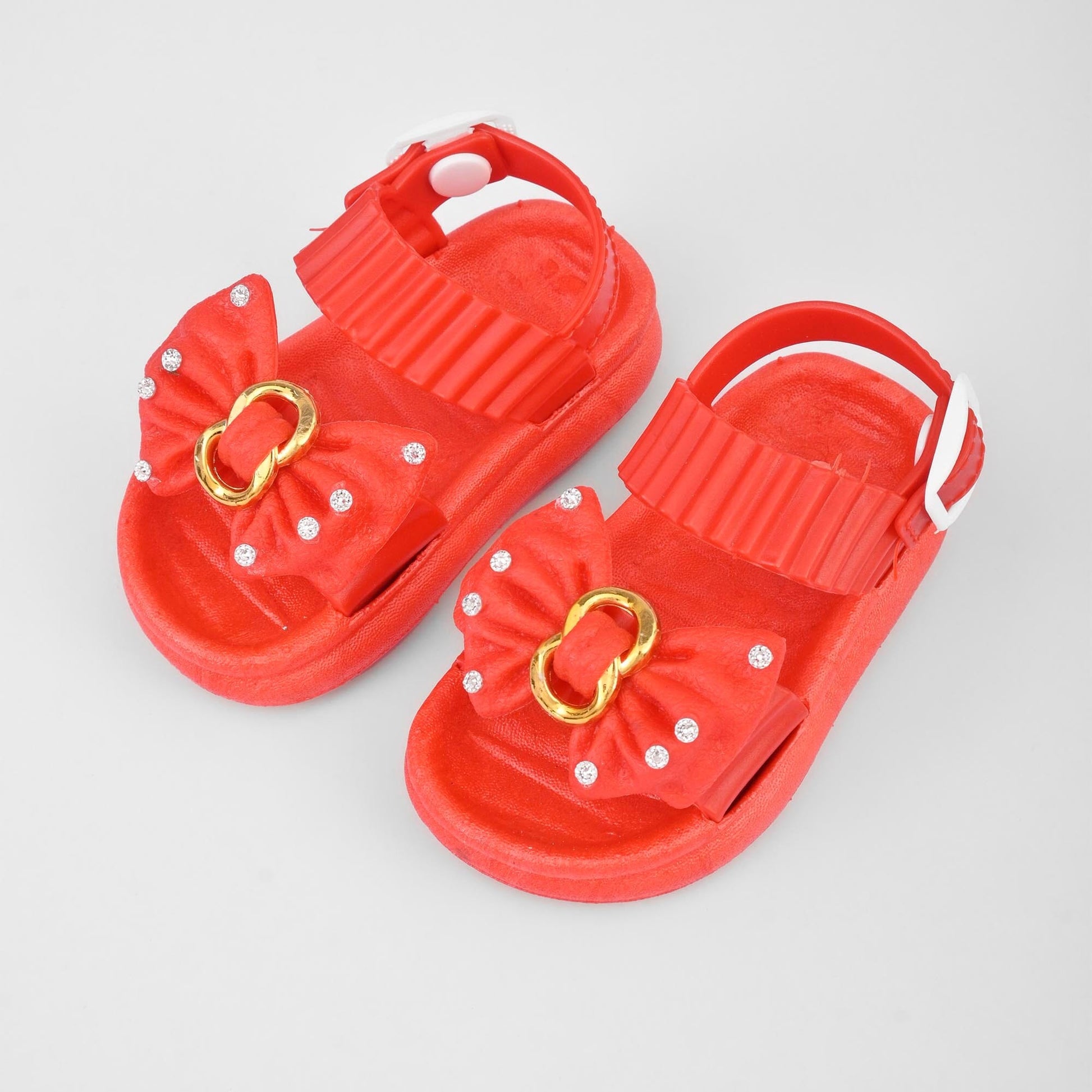 Girl's Stylish Silver Beats Bow Design Sandals Girl's Shoes RAM Red EUR 20 