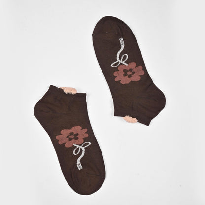 Fashion Women's Herstal Design Anklet Socks Socks SRL Chocolate D3 EUR 35-40